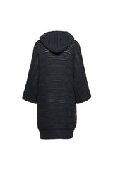 Women's Black Wool Hooded Sweater