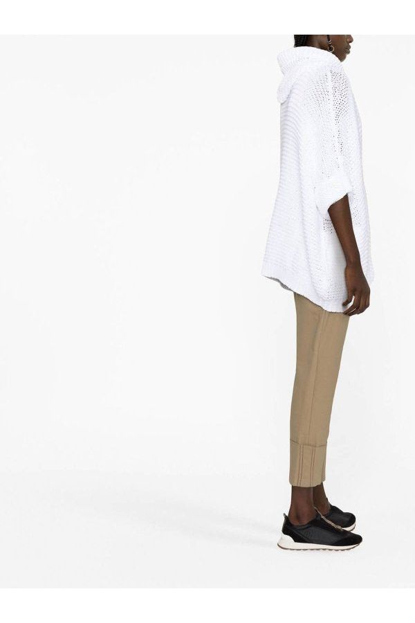 Women's White Open Knit Sweater