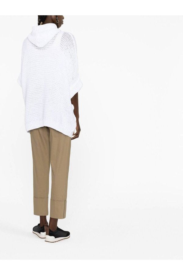 Women's White Open Knit Sweater