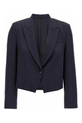 Brunello Cucinelli Women's Navy Wool Tailored Blazer