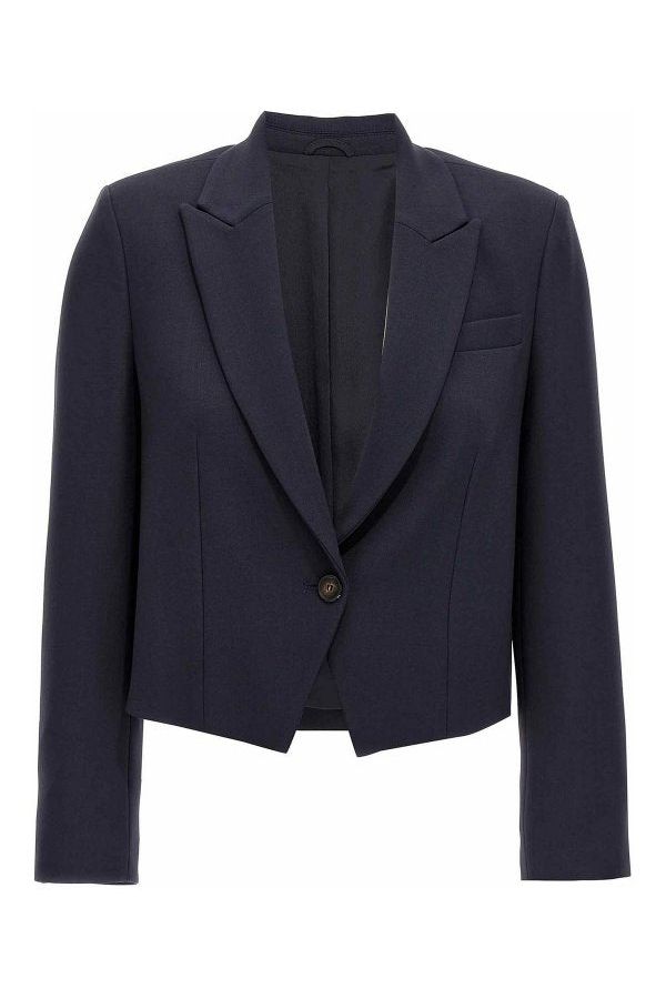 Brunello Cucinelli Women's Navy Wool Tailored Blazer