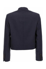 Brunello Cucinelli Women's Navy Wool Tailored Blazer