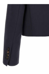 Brunello Cucinelli Women's Navy Wool Tailored Blazer