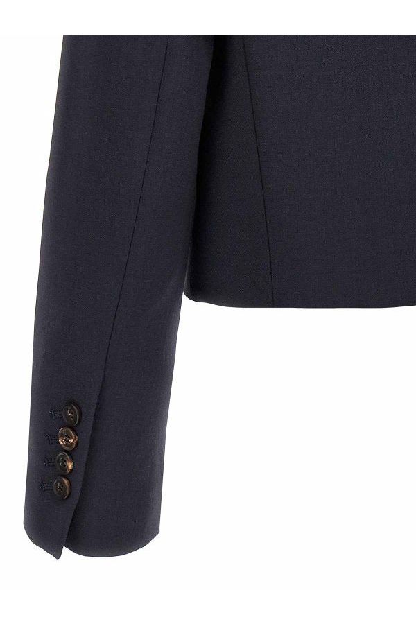 Brunello Cucinelli Women's Navy Wool Tailored Blazer