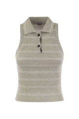 Women's Light Grey Ribbed Sleeveless Sweater