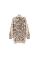 Women's Beige Wool Silk Knit Sweater