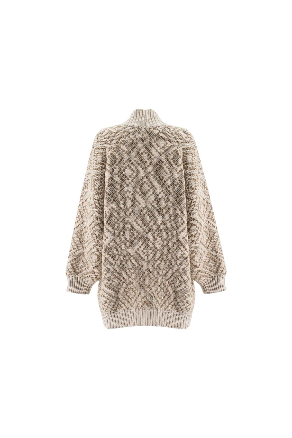 Women's Beige Wool Silk Knit Sweater