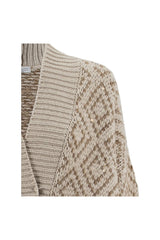 Women's Beige Wool Silk Knit Sweater