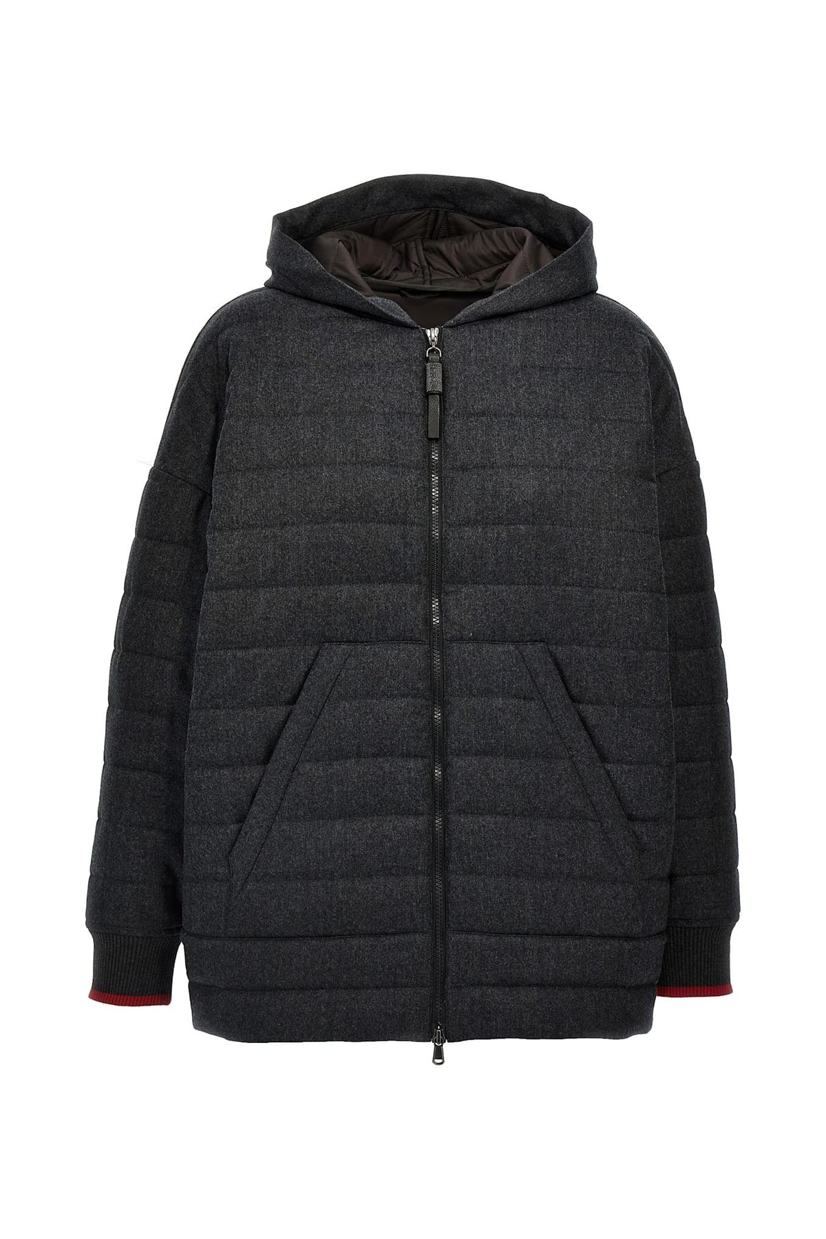 Women's Dark Grey Wool Hooded Jacket