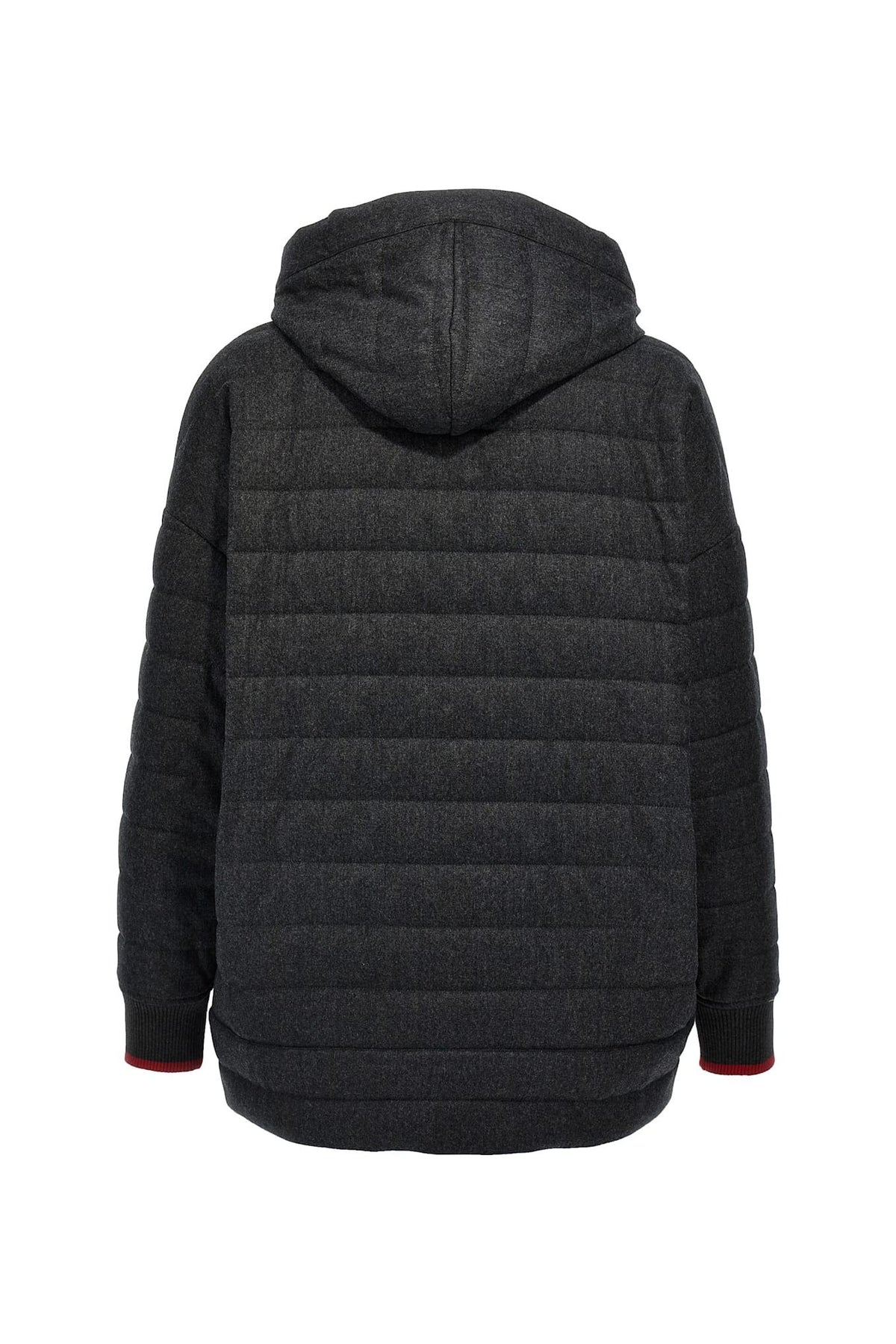 Women's Dark Grey Wool Hooded Jacket