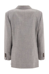 Women's Light Grey Linen Wool Blazer