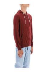 Brunello Cucinelli Men's Red Wool Zip Hoodie