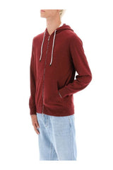 Brunello Cucinelli Men's Red Wool Zip Hoodie