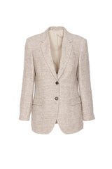 Women's Beige Linen Tailored Blazer