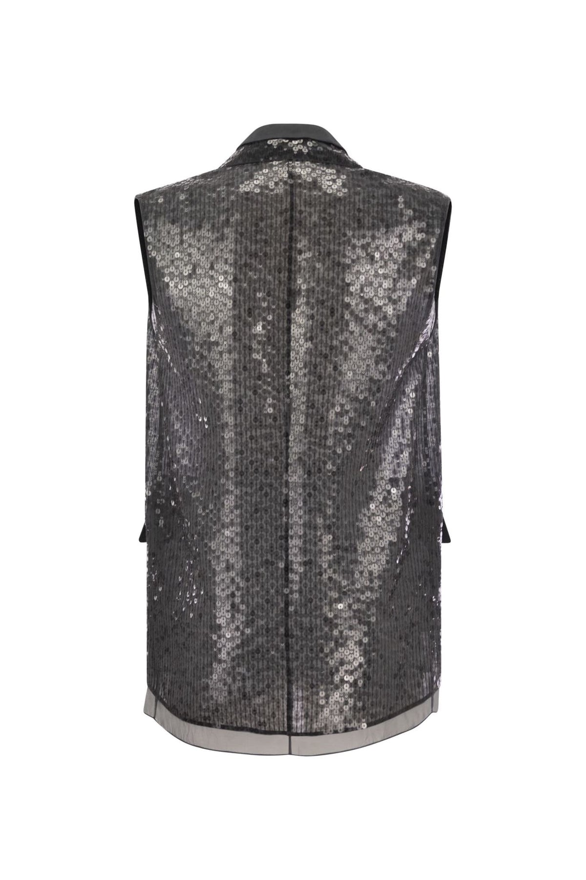 Women's Black Silk Sequined Jacket