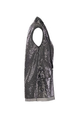 Women's Black Silk Sequined Jacket