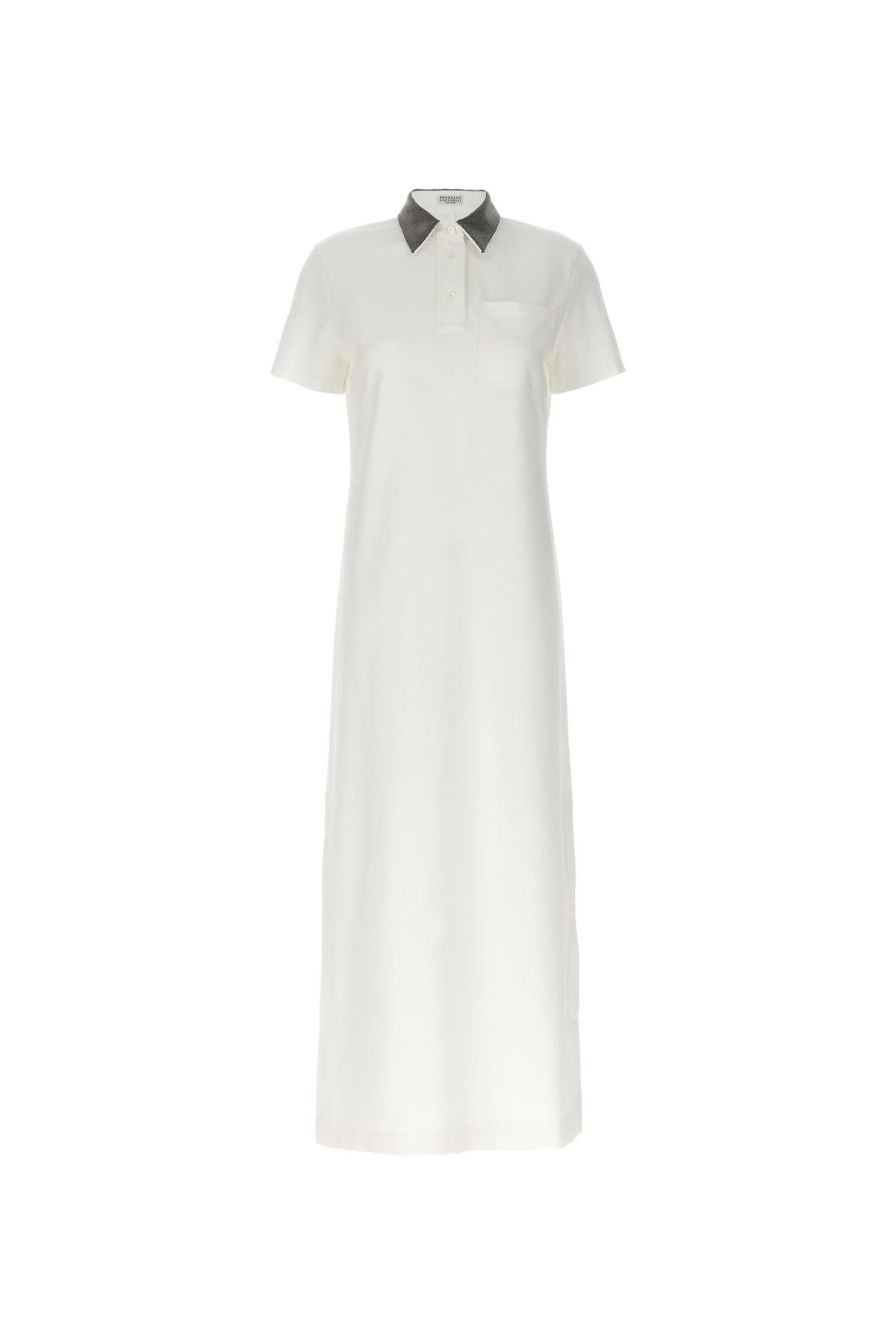 Women's Off White Polo Collar Dress