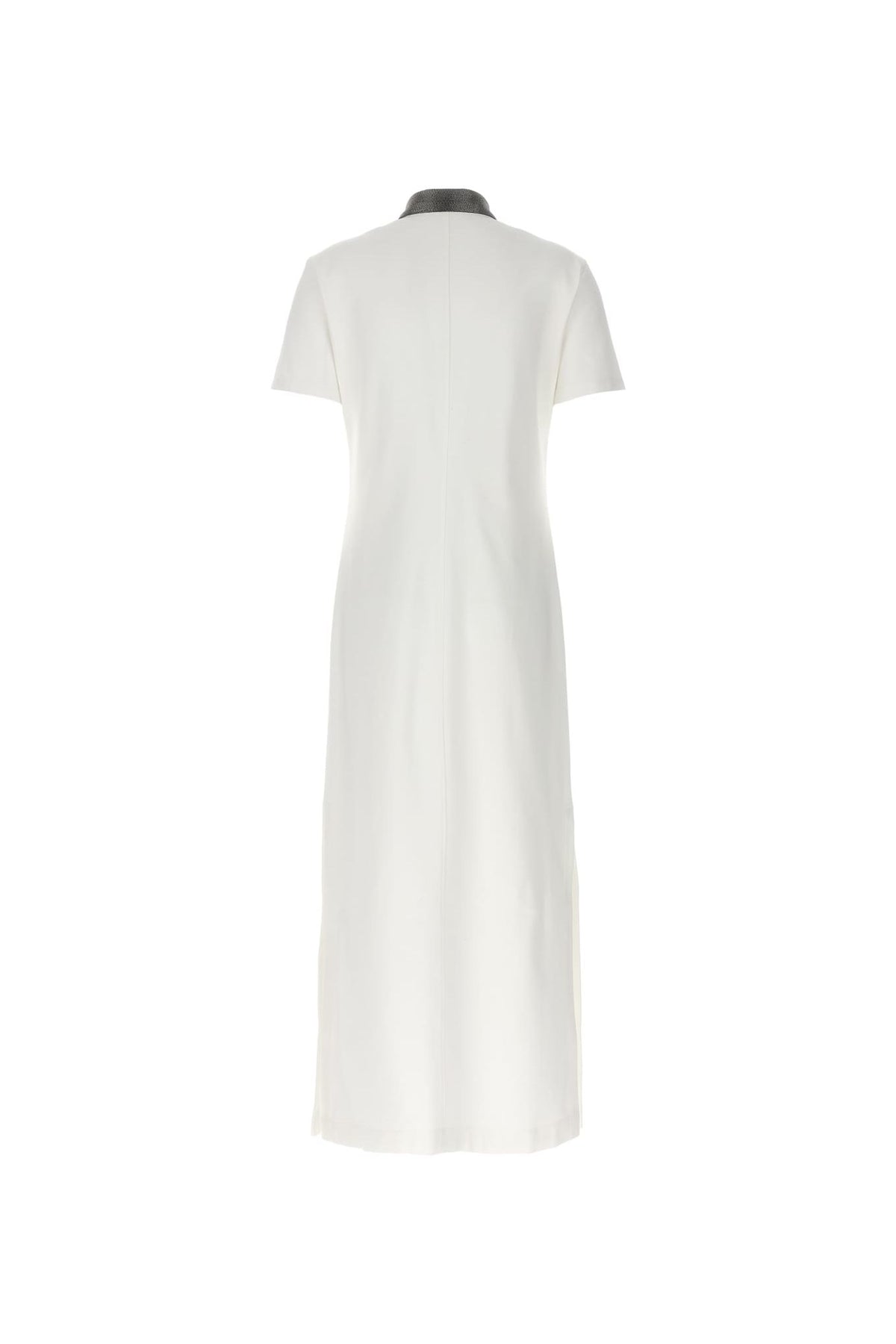 Women's Off White Polo Collar Dress