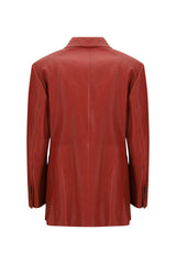 Brunello Cucinelli Women's Brick Leather Tailored Blazer