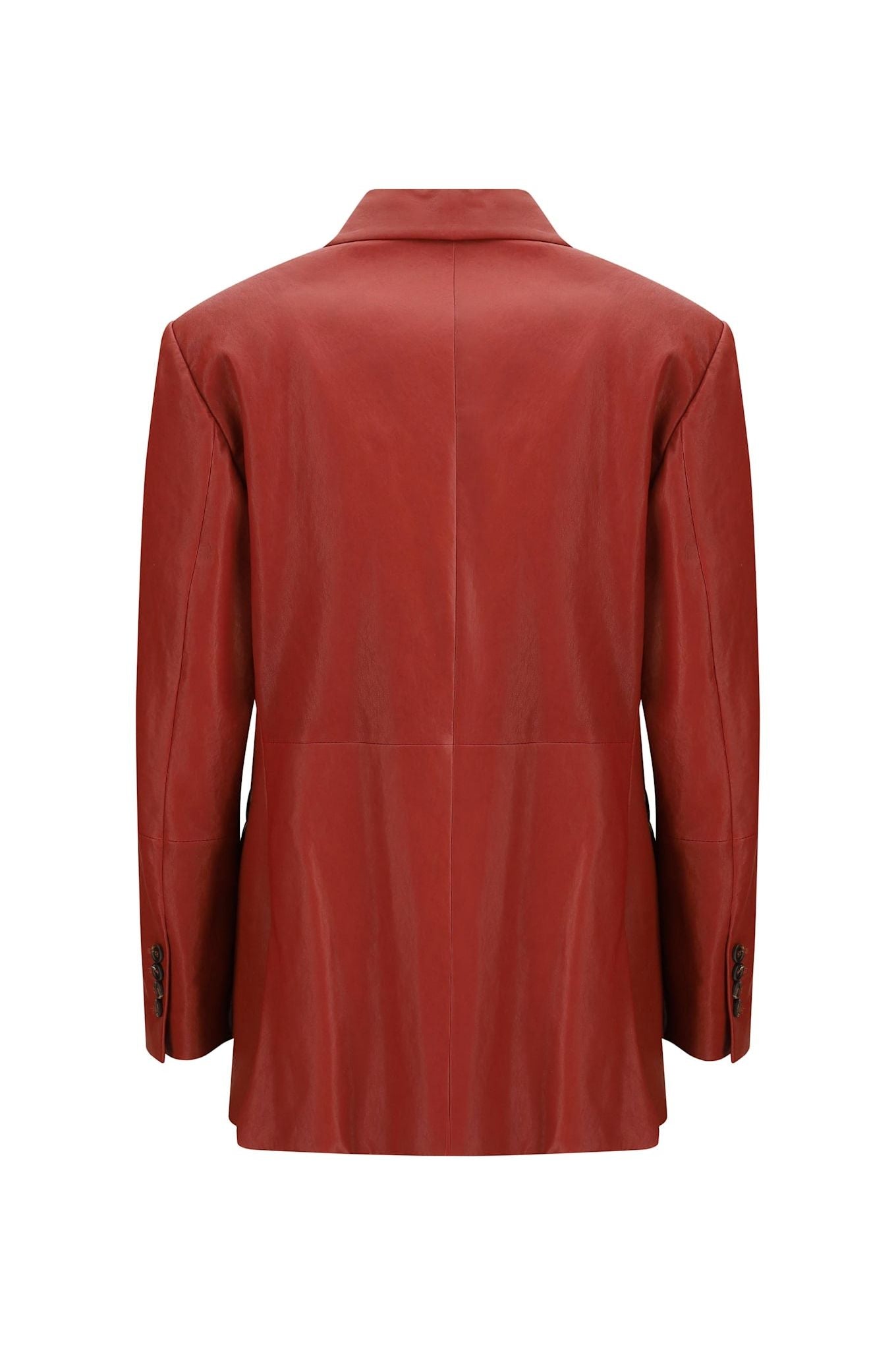 Brunello Cucinelli Women's Brick Leather Tailored Blazer
