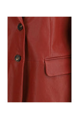 Brunello Cucinelli Women's Brick Leather Tailored Blazer