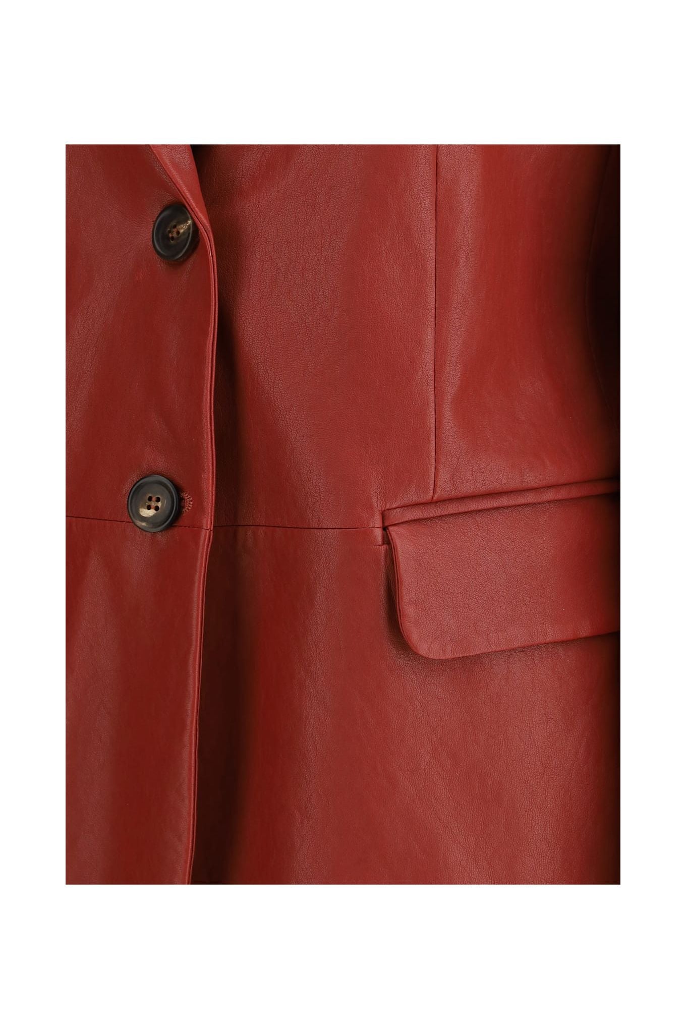 Brunello Cucinelli Women's Brick Leather Tailored Blazer