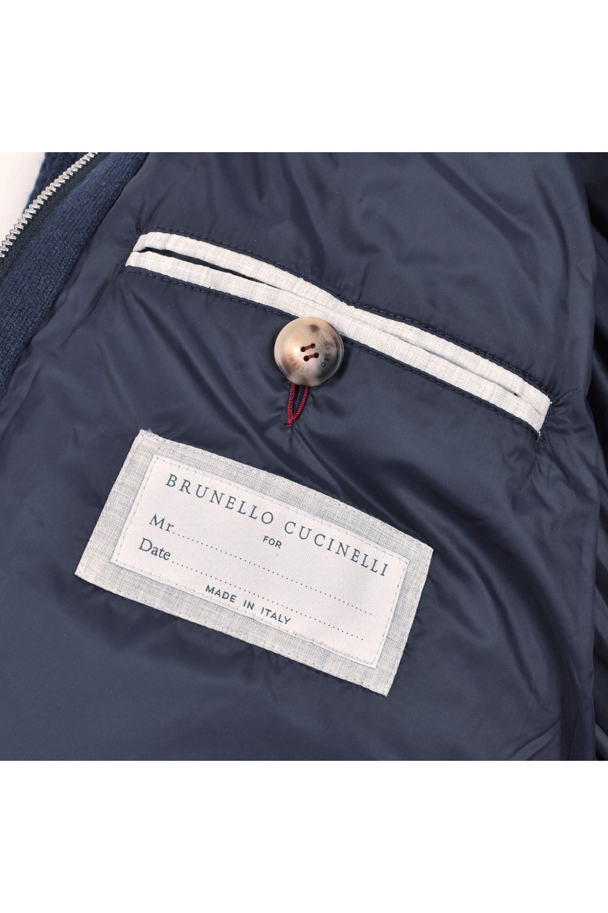 Brunello Cucinelli Men's Navy Wool Zip Knit Jacket