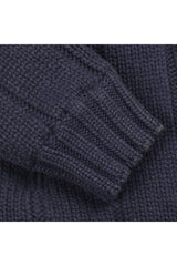 Brunello Cucinelli Men's Navy Wool Zip Knit Jacket