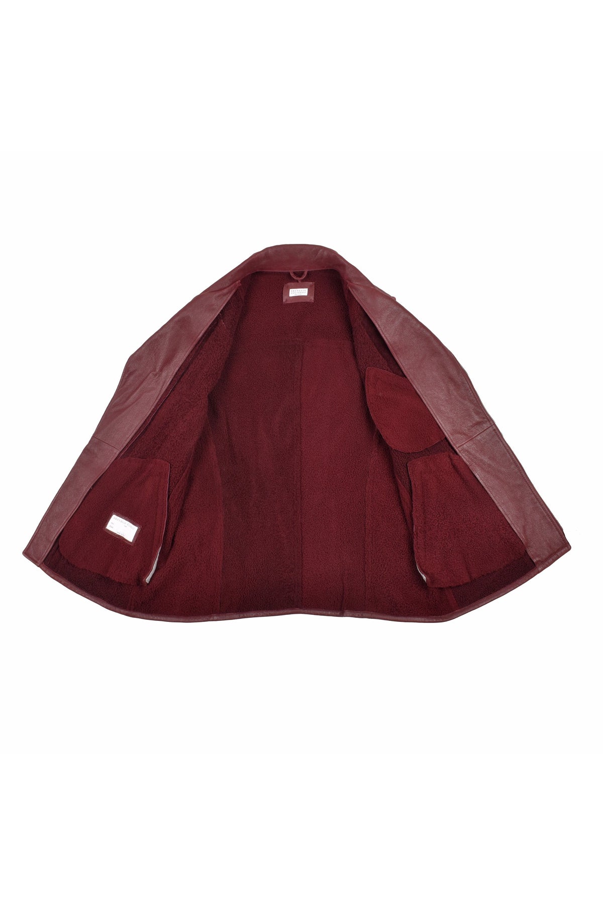 Men's Burgundy Leather Biker Jacket