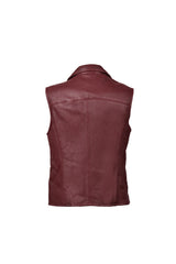 Men's Burgundy Leather Biker Jacket