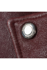 Men's Burgundy Leather Biker Jacket