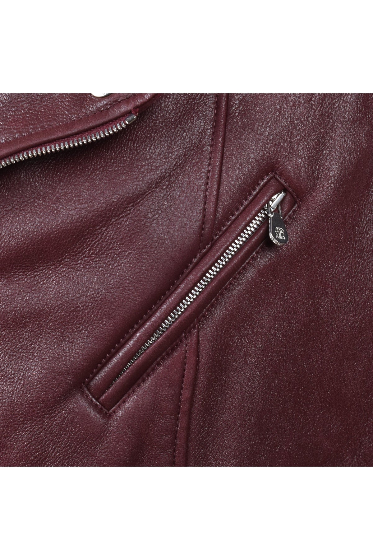 Men's Burgundy Leather Biker Jacket