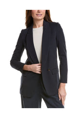 Brunello Cucinelli Women's Navy Deconstructed Single Button Blazer