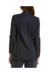 Brunello Cucinelli Women's Navy Deconstructed Single Button Blazer