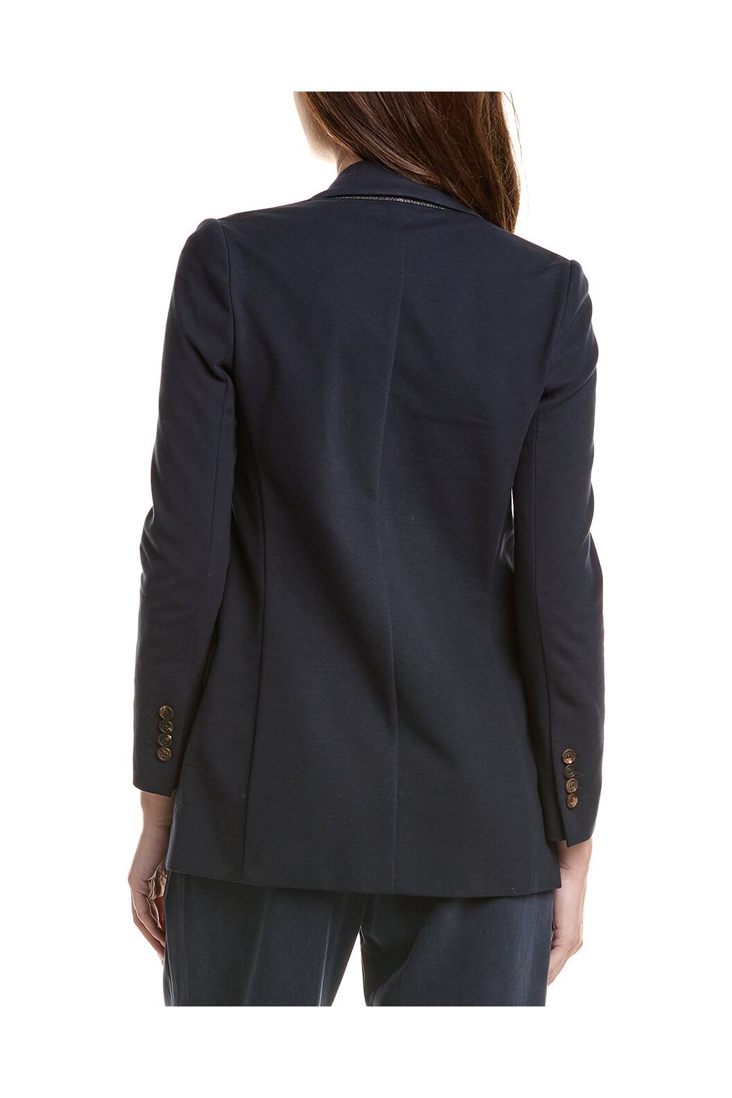 Brunello Cucinelli Women's Navy Deconstructed Single Button Blazer