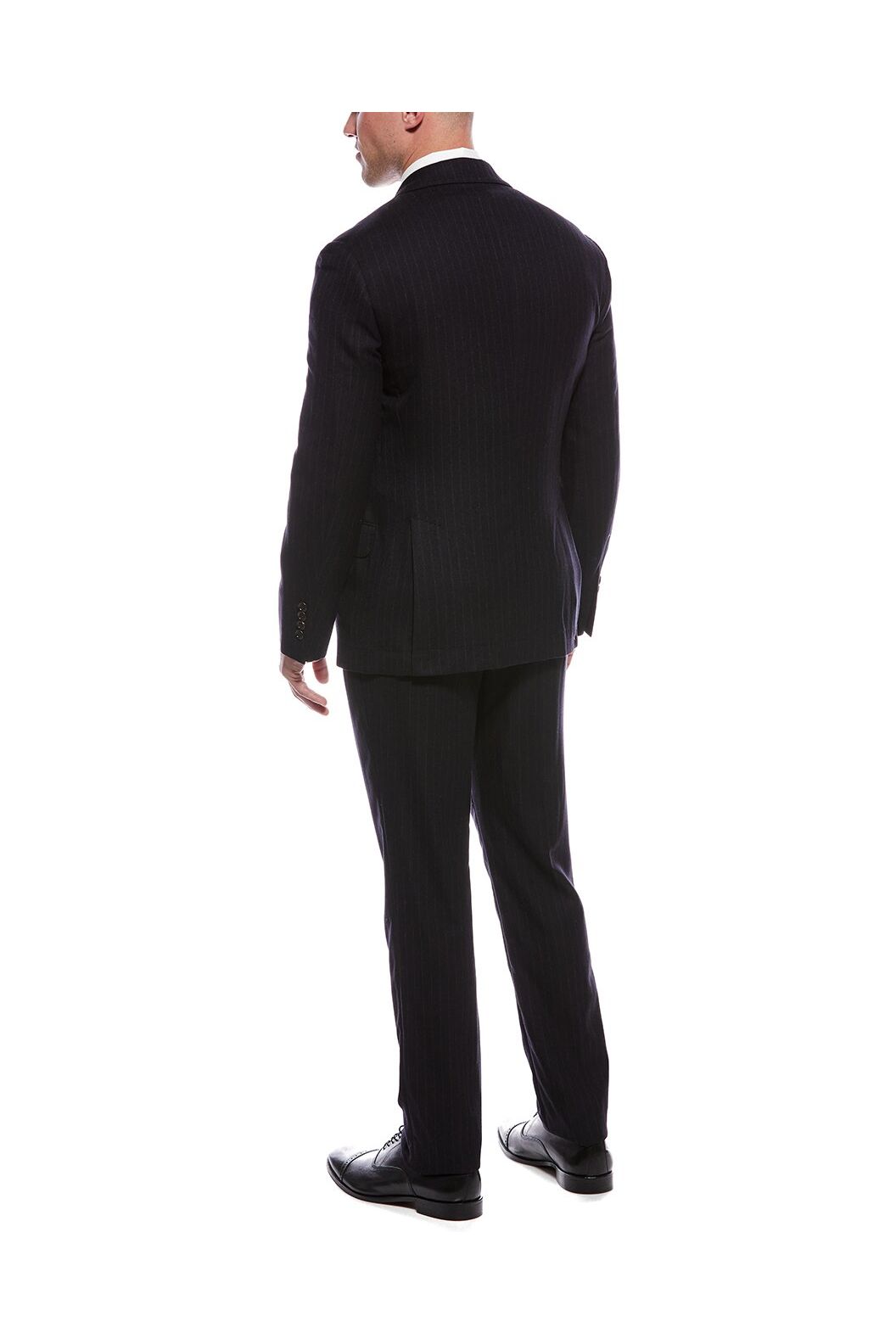 Men's Navy Wool Silk Double Breasted Blazer