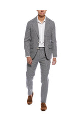 Men's Gray Plaid Tailored Suit