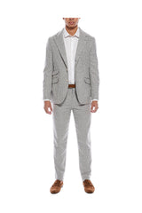 Men's Light Grey Wool Blend Suit