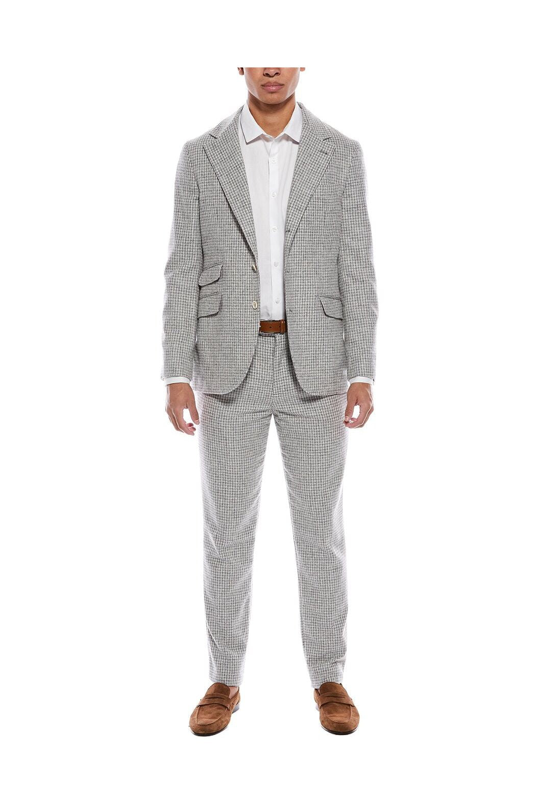 Men's Light Grey Wool Blend Suit