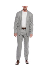 Men's Light Grey Wool Linen Suit