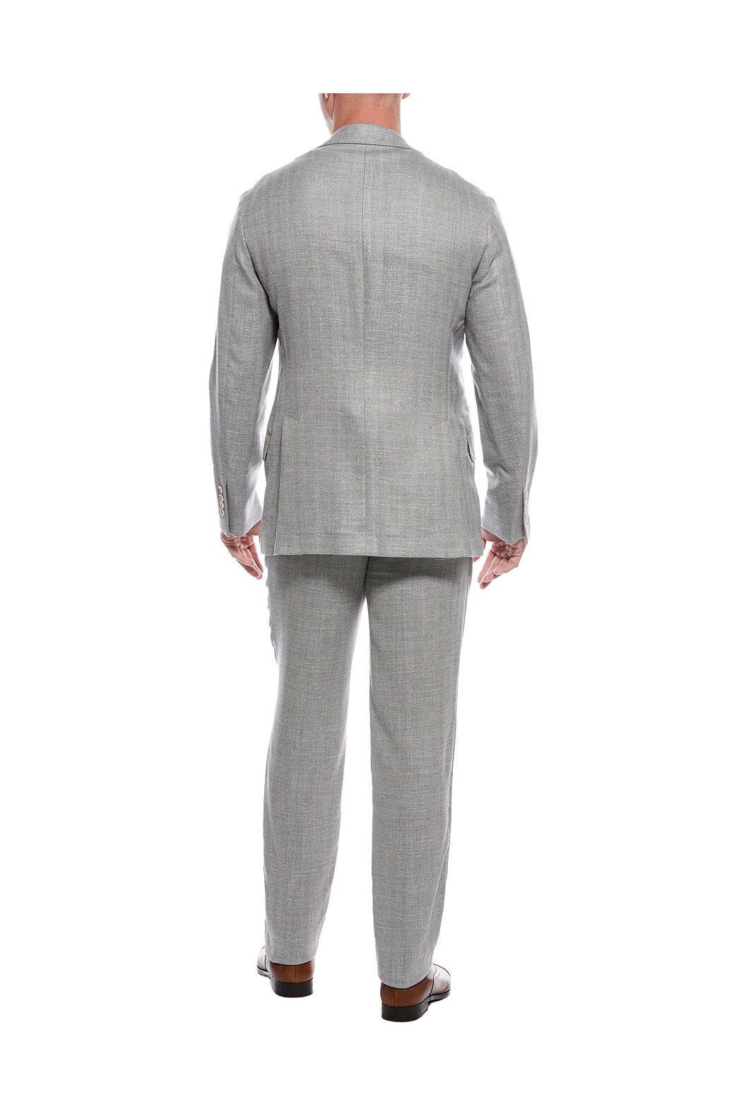 Men's Light Grey Wool Linen Suit