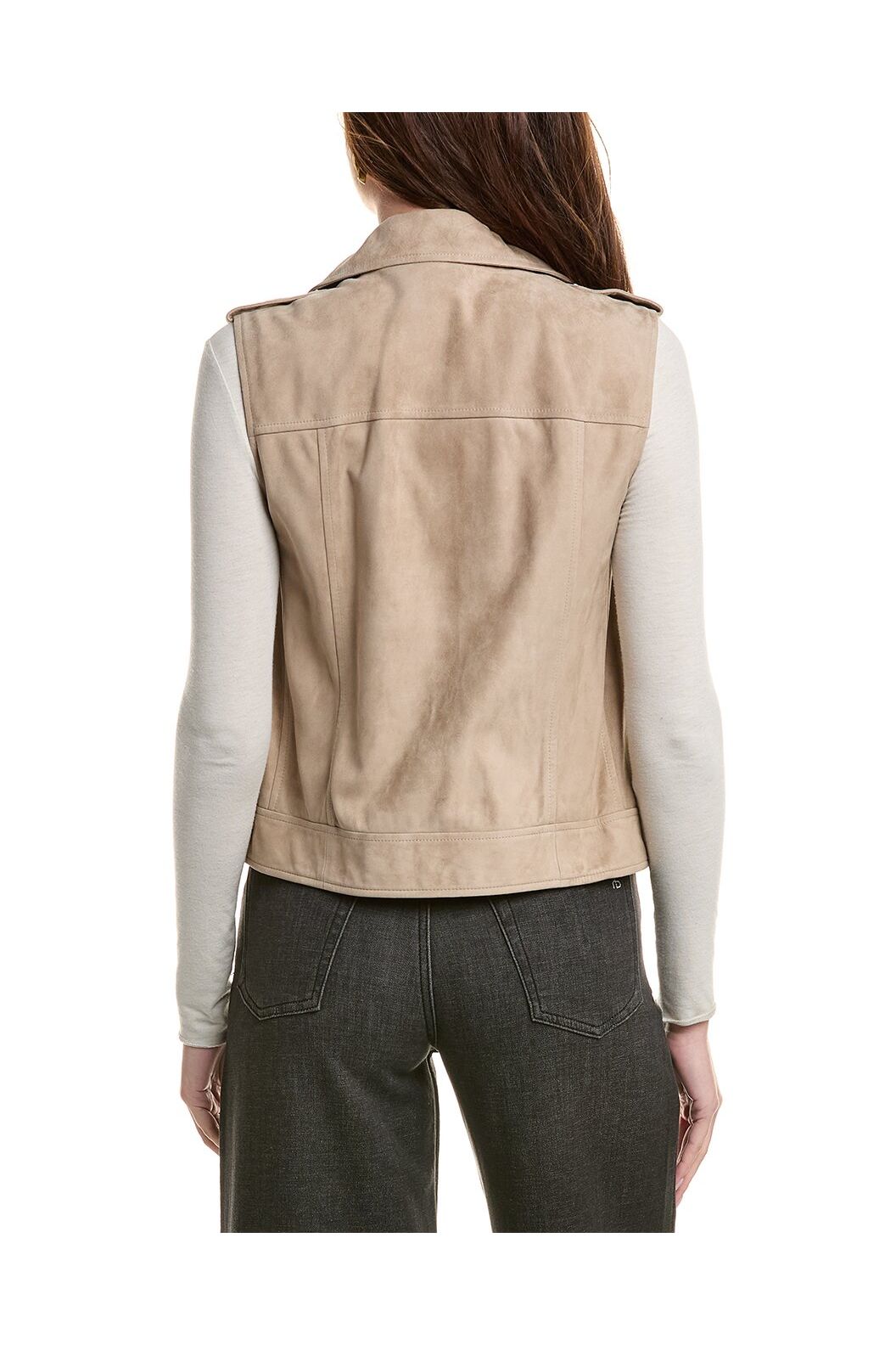 Women's Beige Suede Biker Jacket