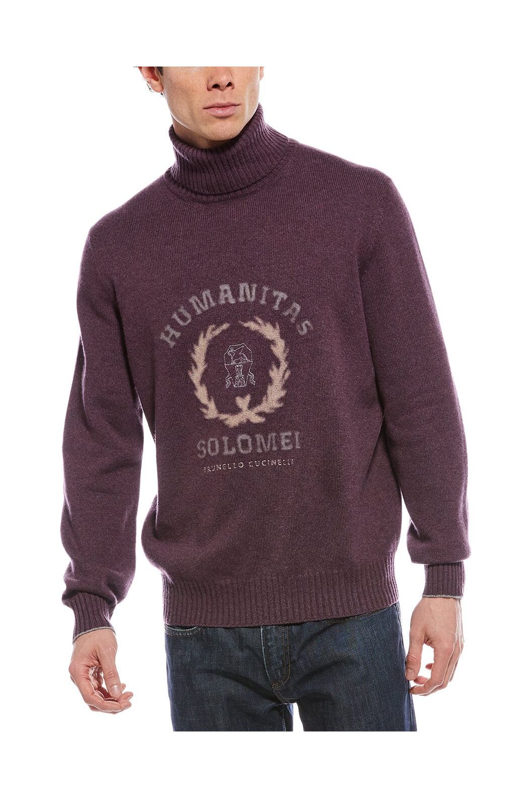 Men's Maroon Wool Turtleneck Sweater