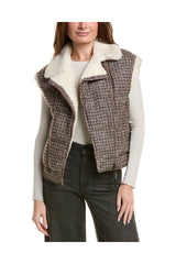 Women's Brown Wool Plaid Jacket