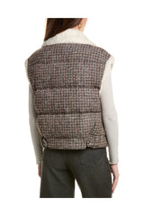 Women's Brown Wool Plaid Jacket
