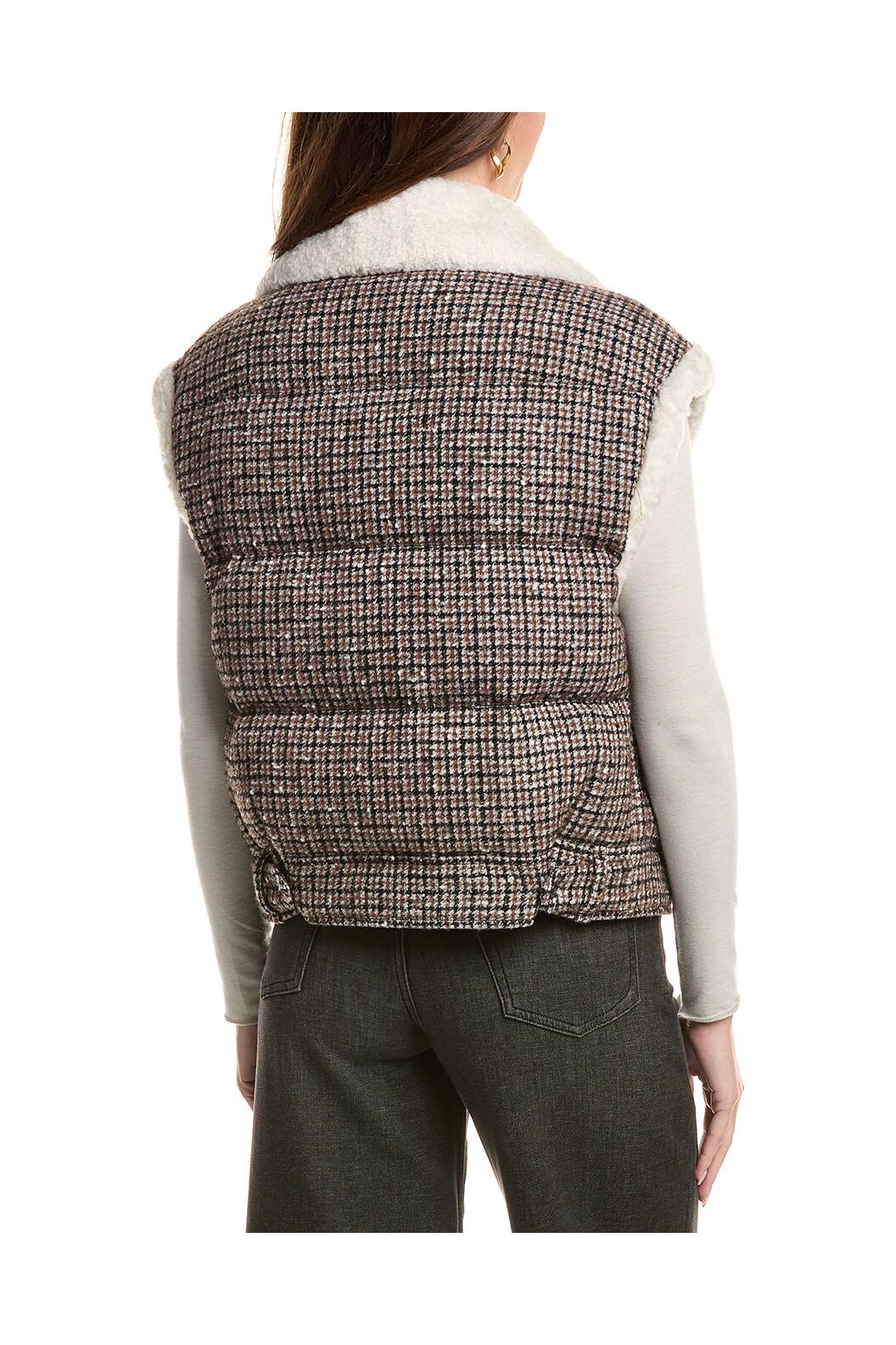 Women's Brown Wool Plaid Jacket