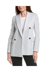 Women's Light Grey Double Breasted Blazer
