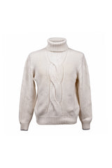 Men's Cream Cashmere Cable Sweater