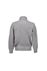 Men's Light Grey Cashmere Turtleneck Sweater