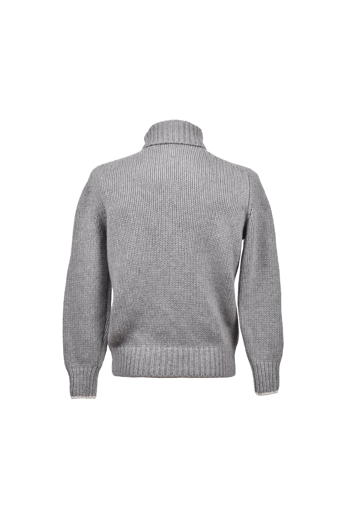 Men's Light Grey Cashmere Turtleneck Sweater